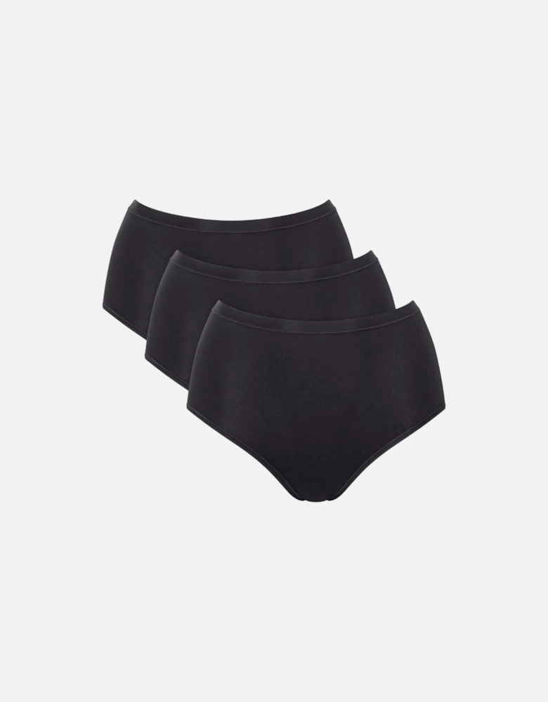 Go Daily Cotton 3-Pack High Waist Briefs, Black