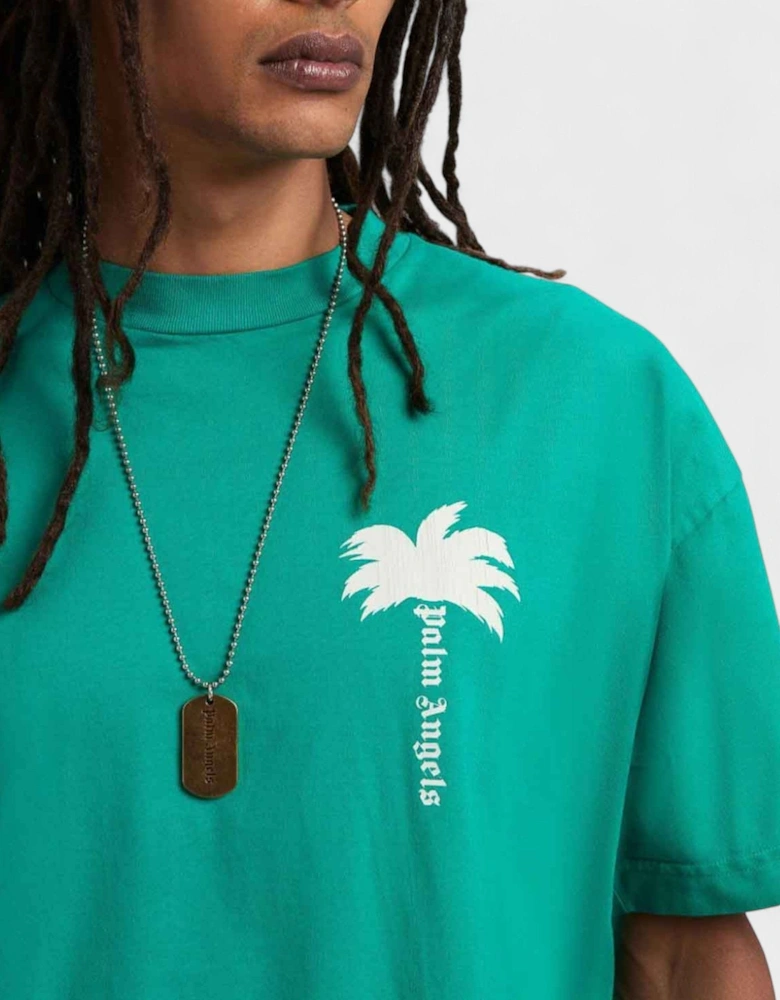 The Palm Tee Green White