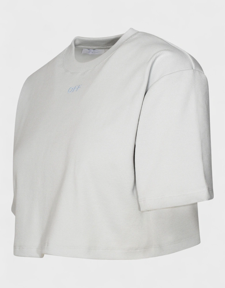 Stamp Rib Cropped Tee Artic Ice