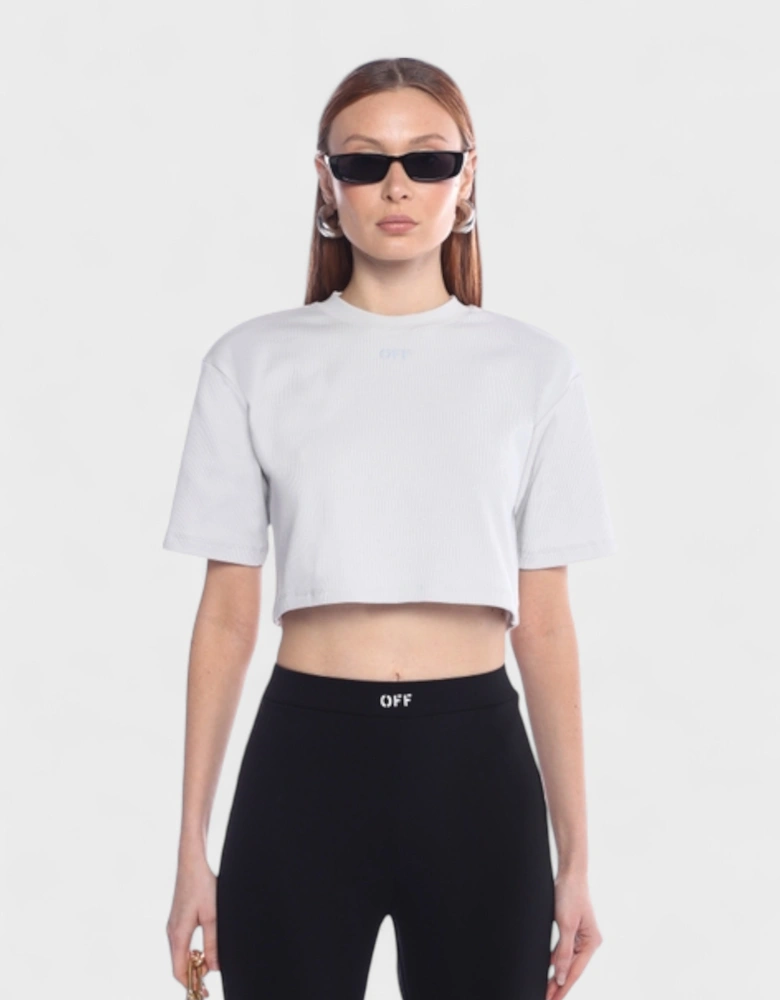 Stamp Rib Cropped Tee Artic Ice