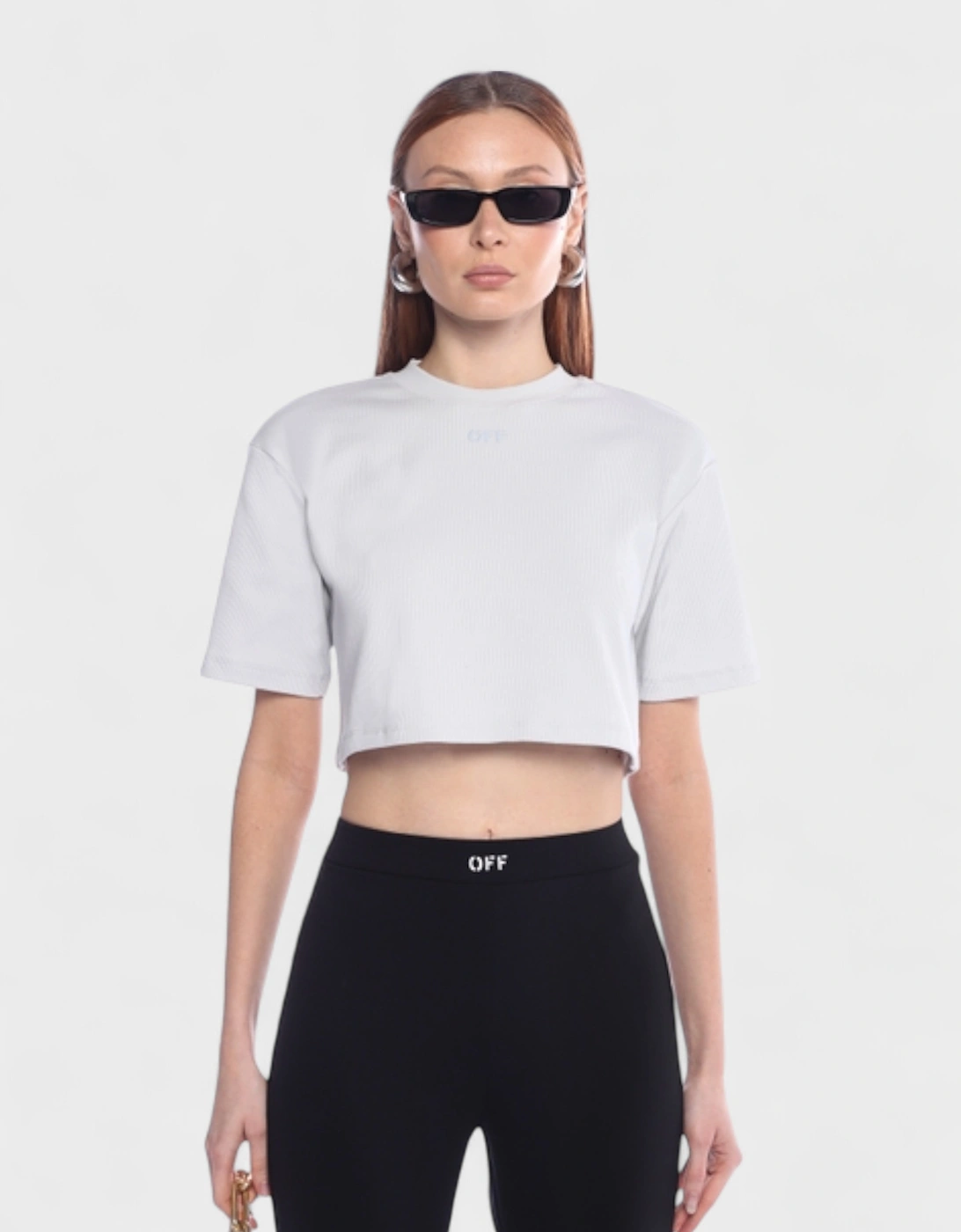 Stamp Rib Cropped Tee Artic Ice