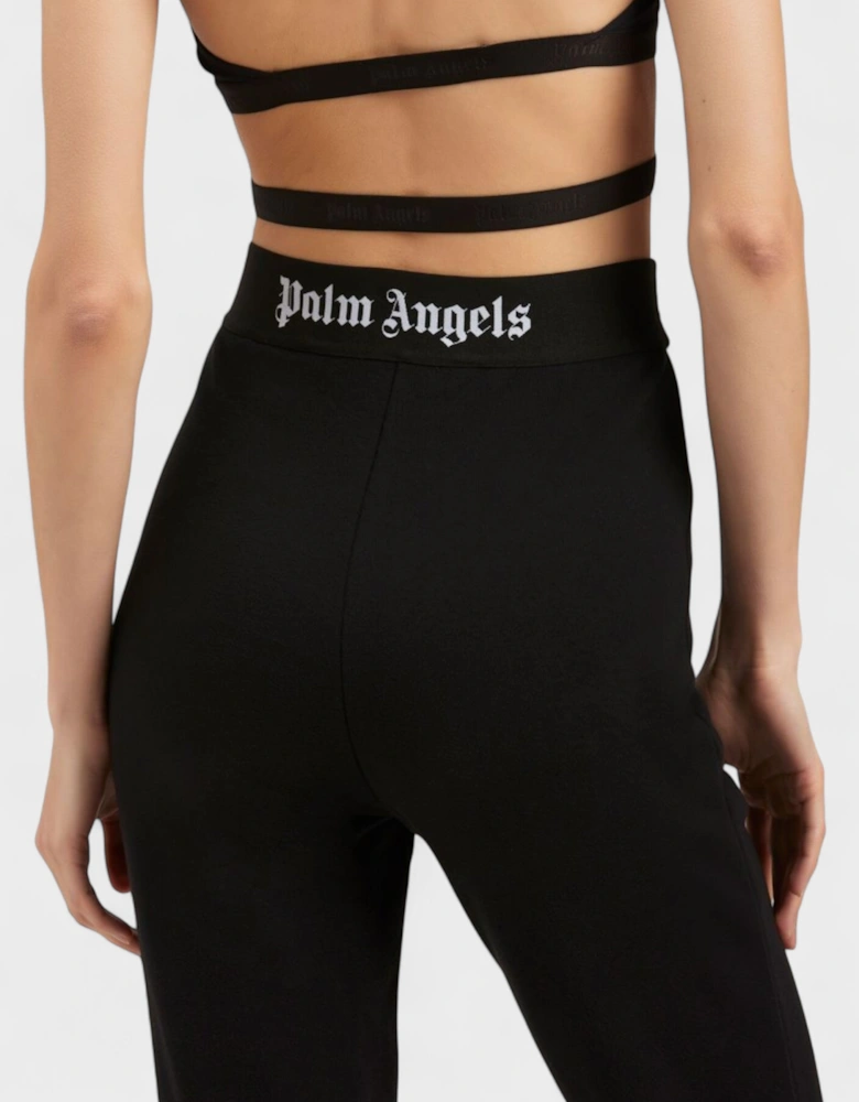 Logo Tape Flare Sweatpants Black