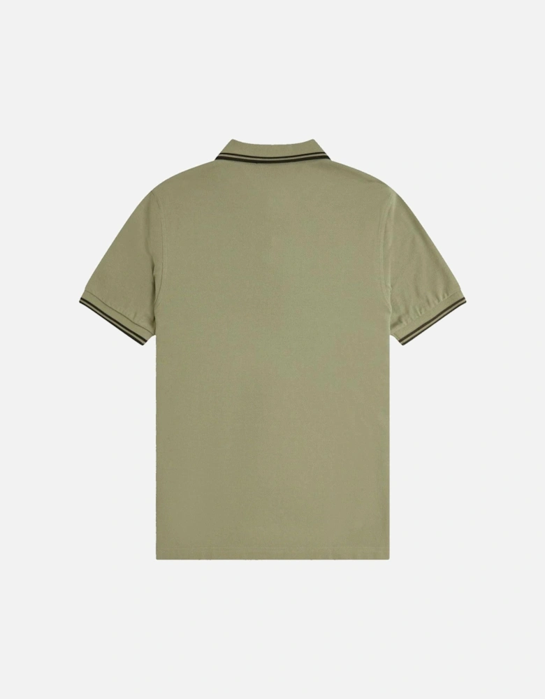 Twin Tipped Polo Shirt Olive Mint/Night Green