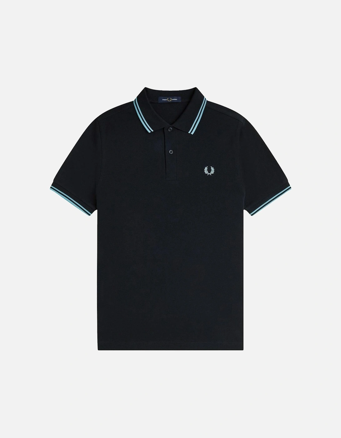 Twin Tipped Polo Shirt Navy/Mint Blue, 4 of 3