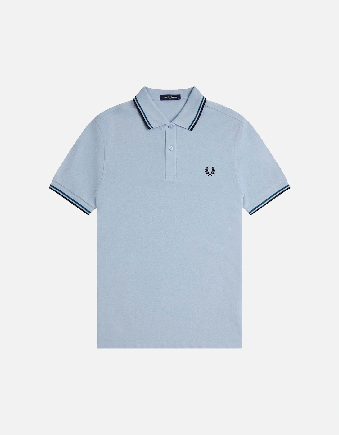 Twin Tipped Polo Shirt Light Smoke/Petrol Blue/Navy, 4 of 3