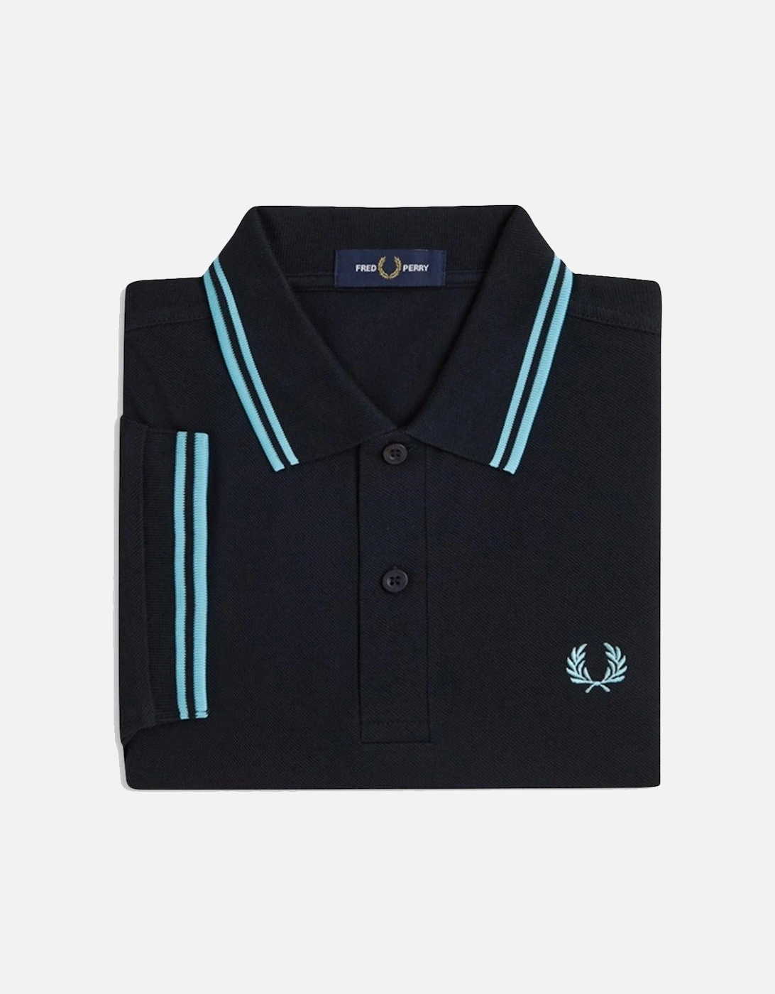 Twin Tipped Polo Shirt Navy/Mint Blue