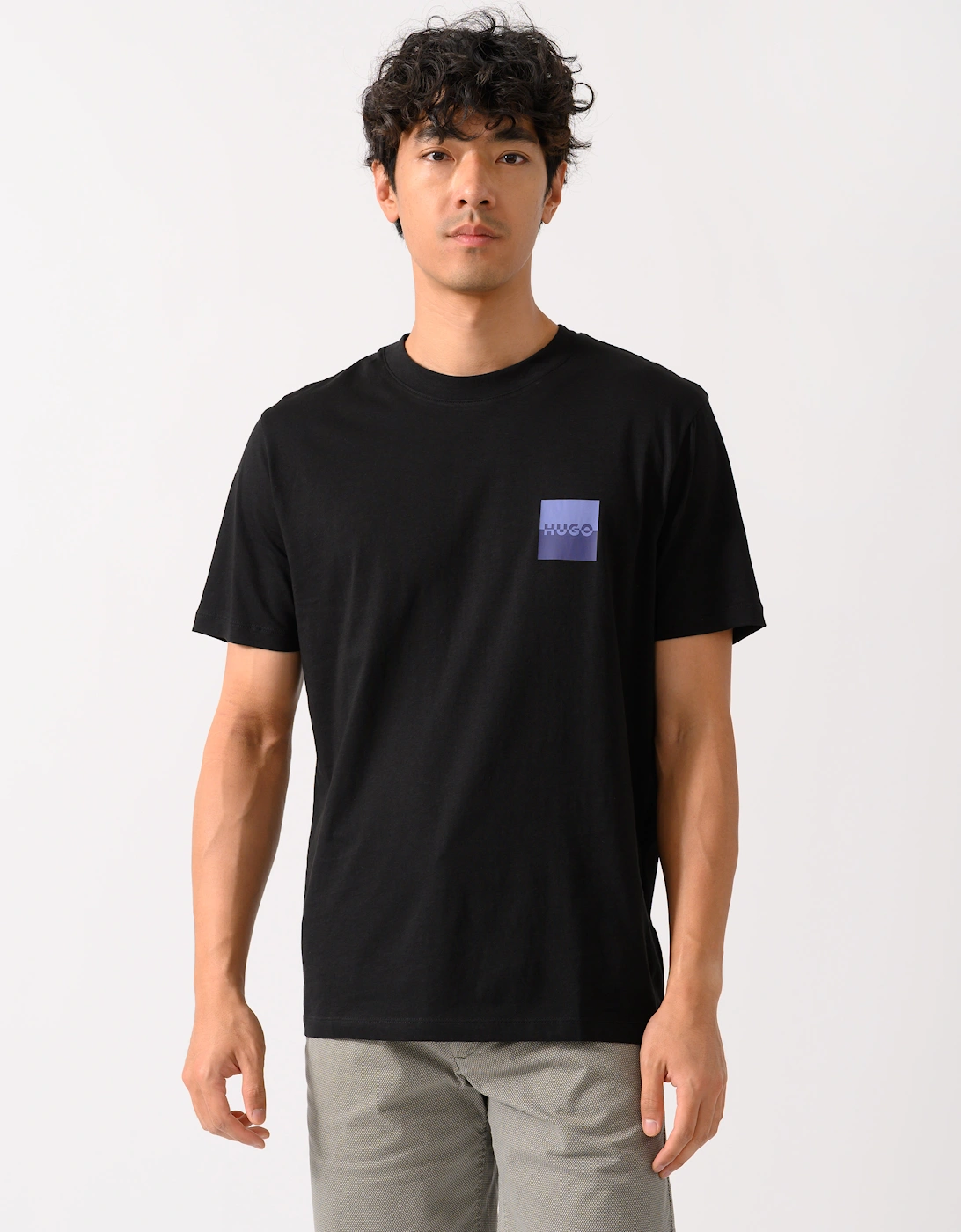 HUGO Dapusi Mens Logo Print T-Shirt - Black 001, 2 of 1