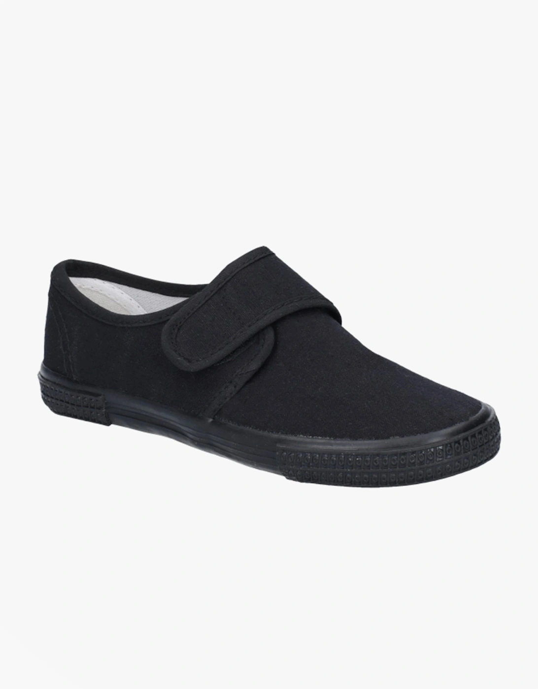 99248 Unisex Canvas Touch Fasten Plimsolls Black, 3 of 2