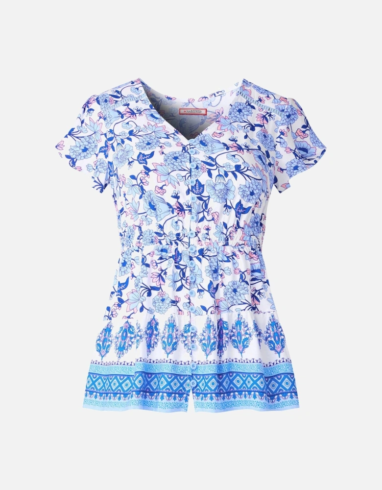 Lauren Floral Print Top - Blue