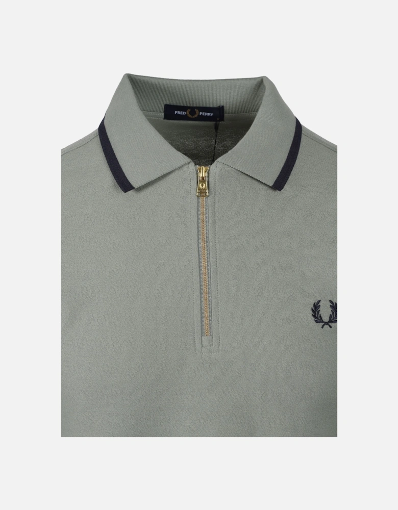 Crepe Pique Polo Shirt Bayleaf
