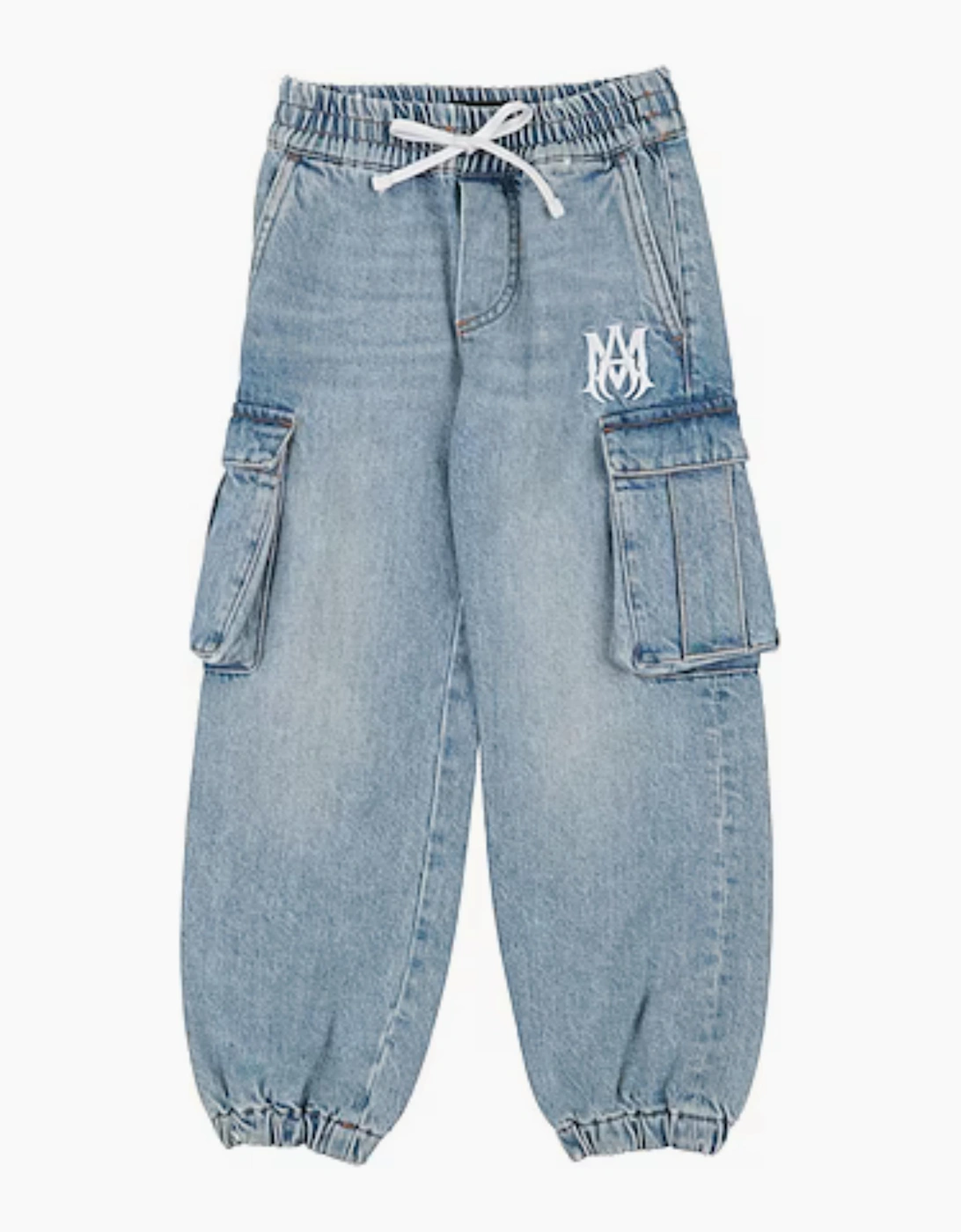 Amiri AMIRI KIDS DENIM CARGO JOGGERS LIGHT DENIM - Blue