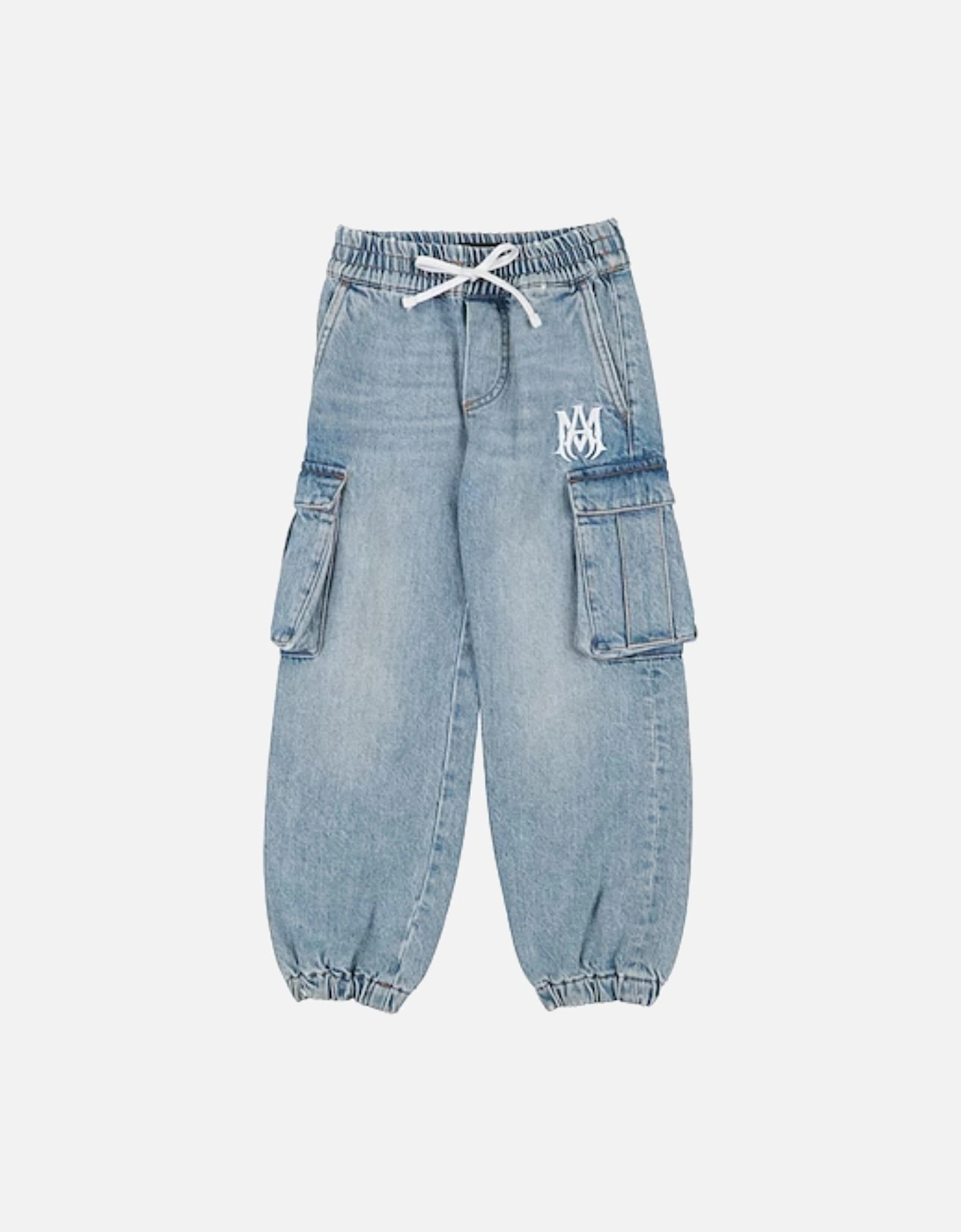 KIDS DENIM CARGO JOGGERS LIGHT DENIM, 3 of 2