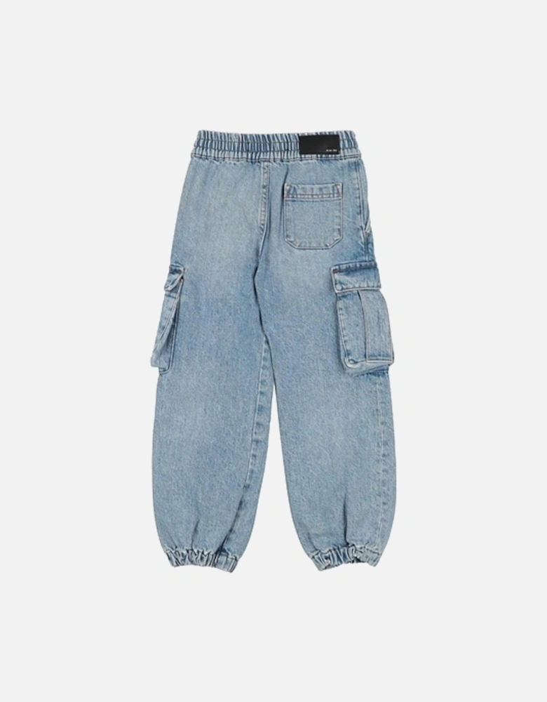 KIDS DENIM CARGO JOGGERS LIGHT DENIM