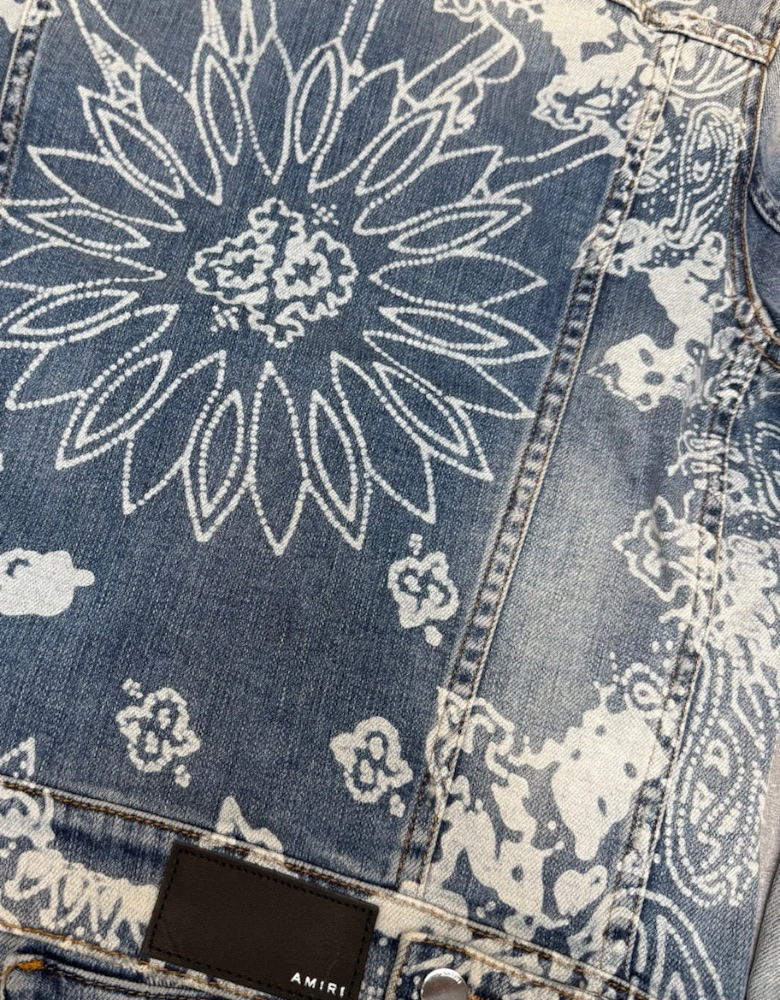KIDS BLEACH BANDANA TRUCKER JACKET CLAY INDIGO