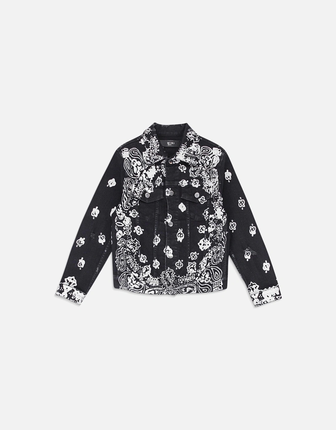 AMIRI KIDS BLEACH BANDANA TRUCKER JACKET BLACK, 4 of 3