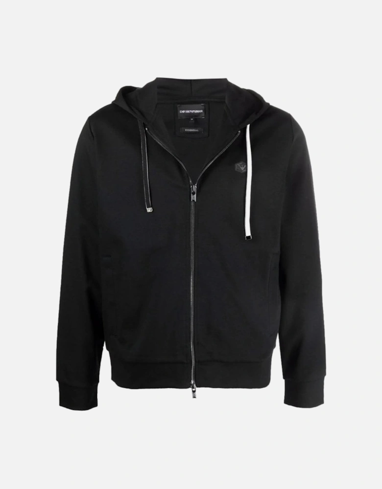 Zip Up Hooded Top Black