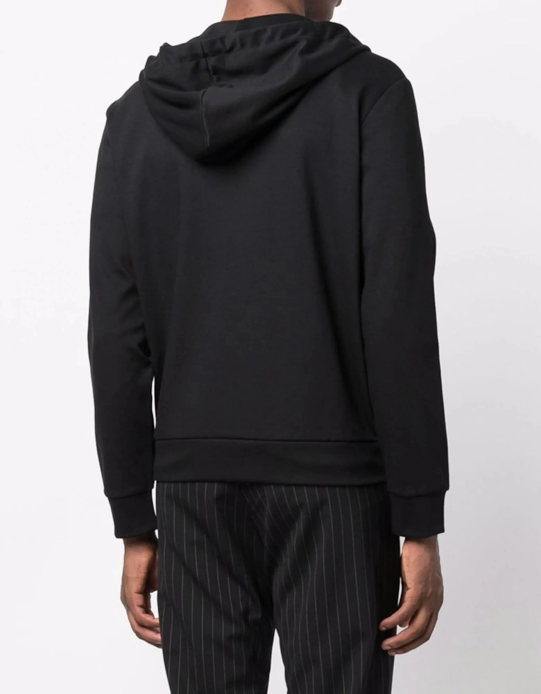 Zip Up Hooded Top Black