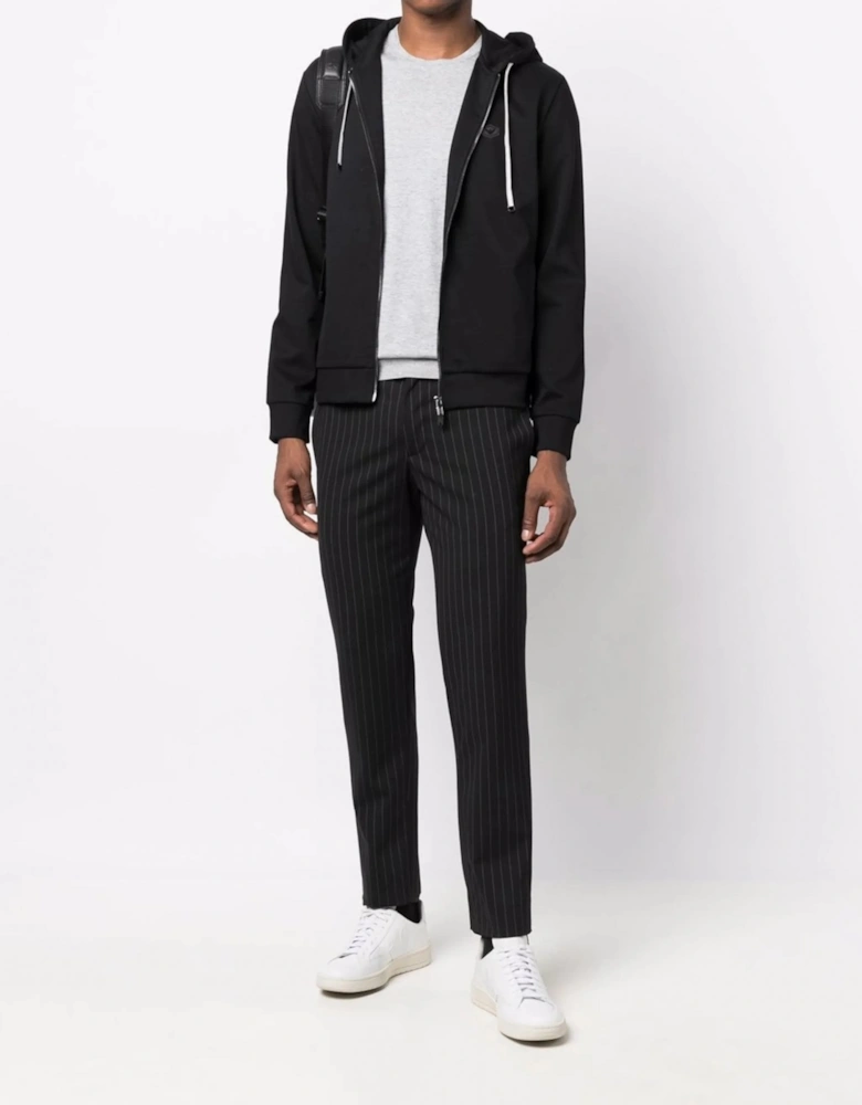 Zip Up Hooded Top Black