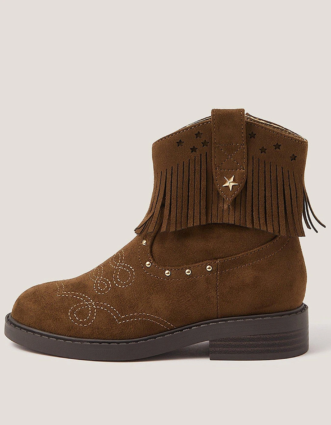 Girls Western Boots - Brown, 2 of 1