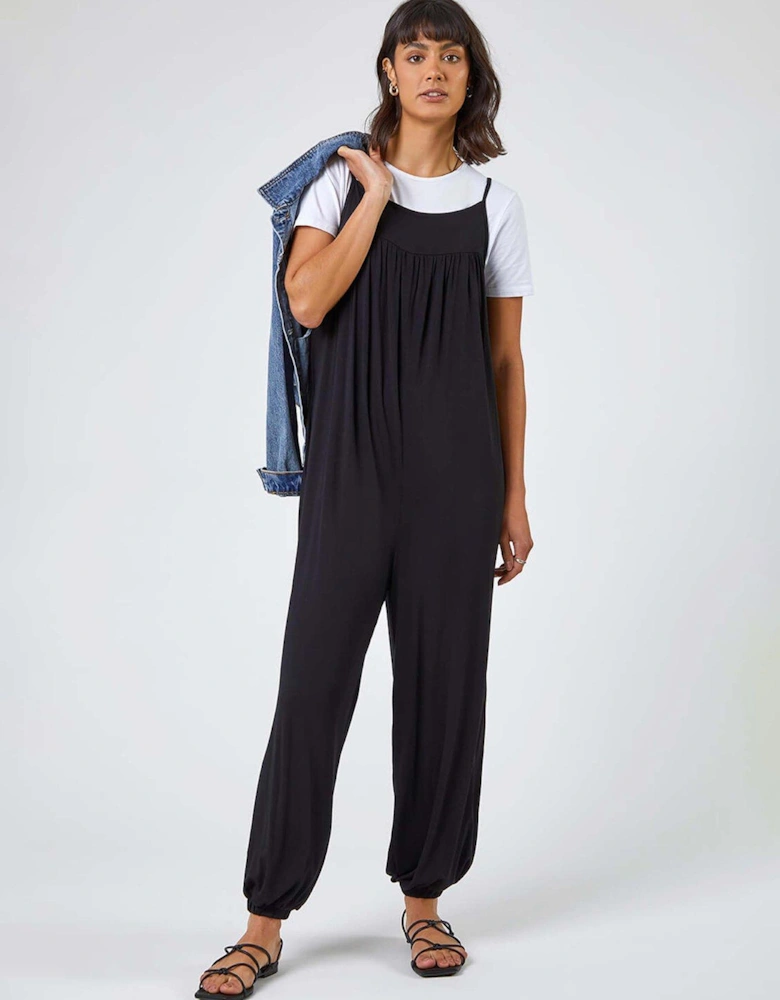Strappy Full Length Jersey Jumpsuit