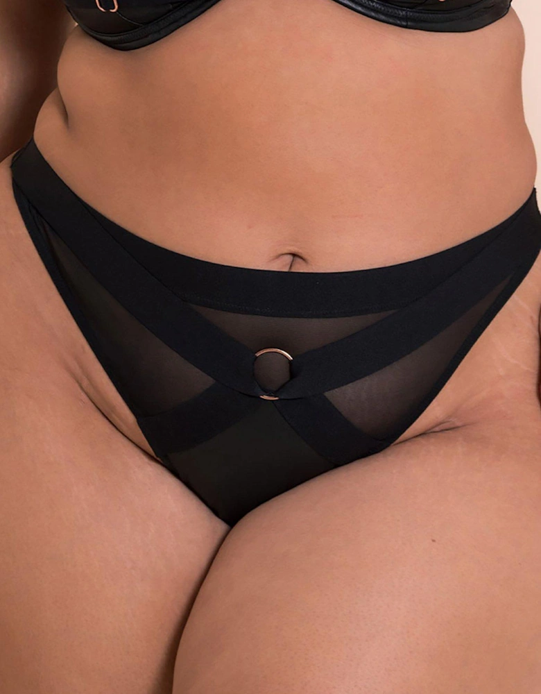 Scantilly Harnessed Thong Black