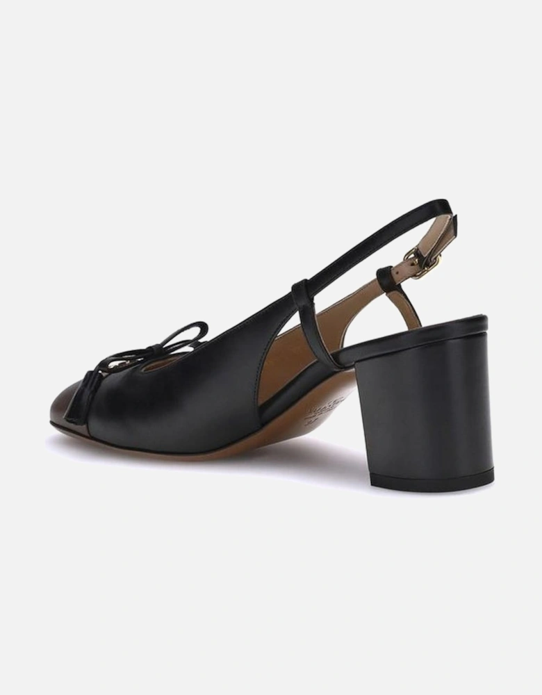 Two-Tone Kid Leather Slingback Pumps Women - Black Sandals