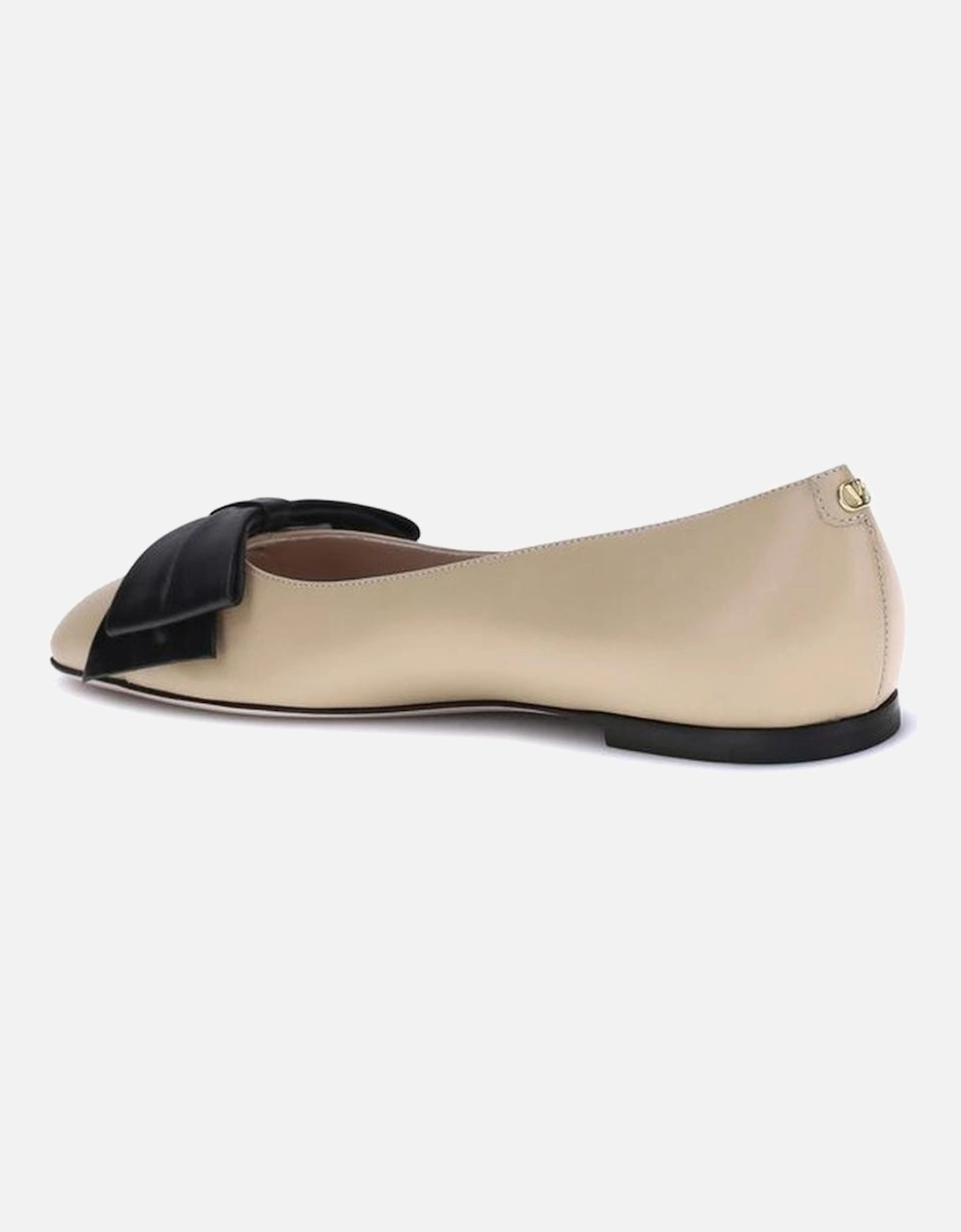 Leather Ballerinas with Contrasting Bow Women - Brown Shoes