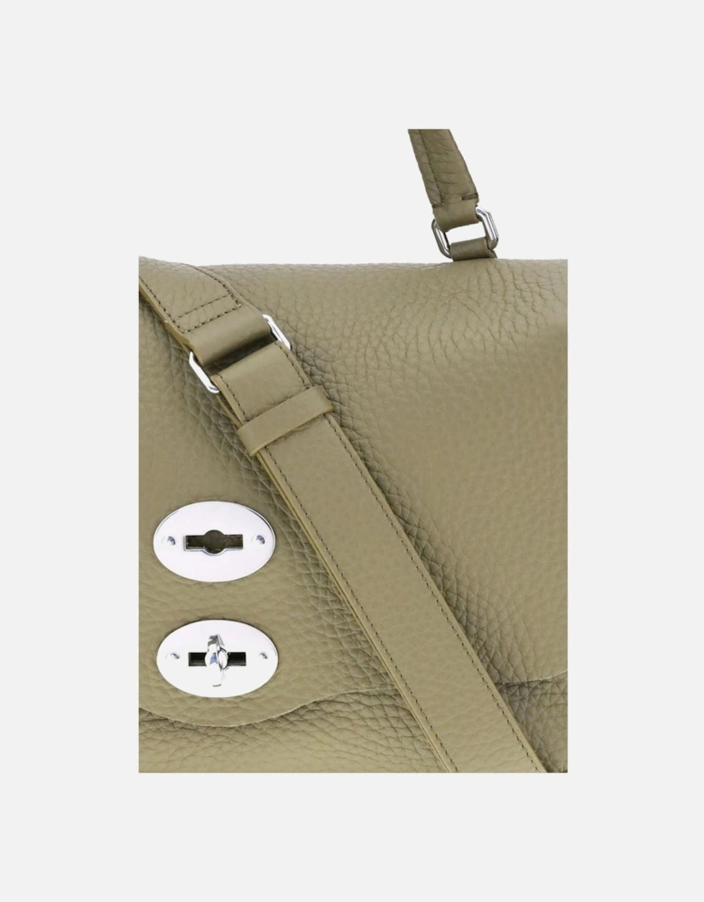 Postina Centauro Leather Shoulder Bag with Swivel Hook Women - Beige