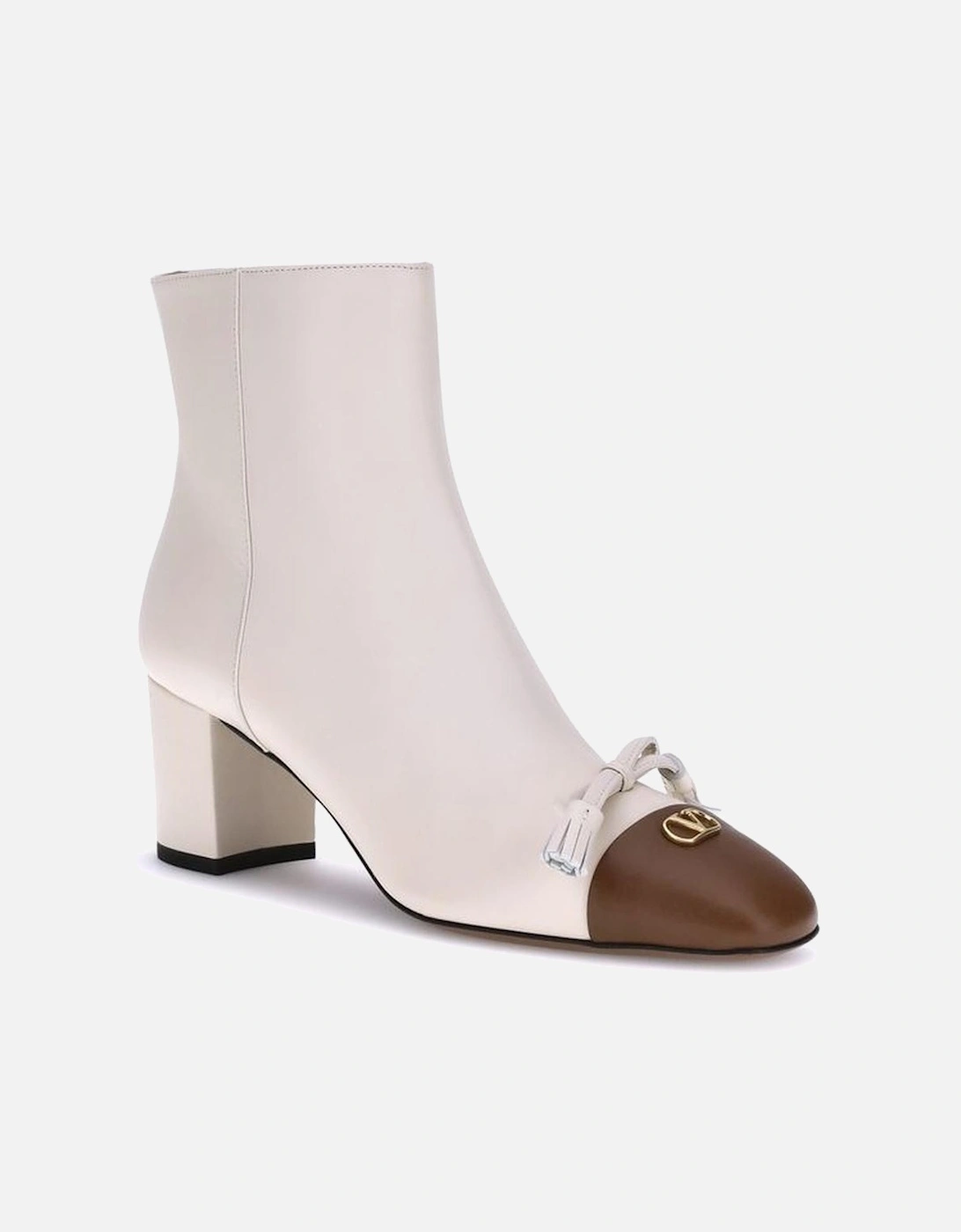 Valet Du Roi Goatskin Bootie with VLogo Women - Cream