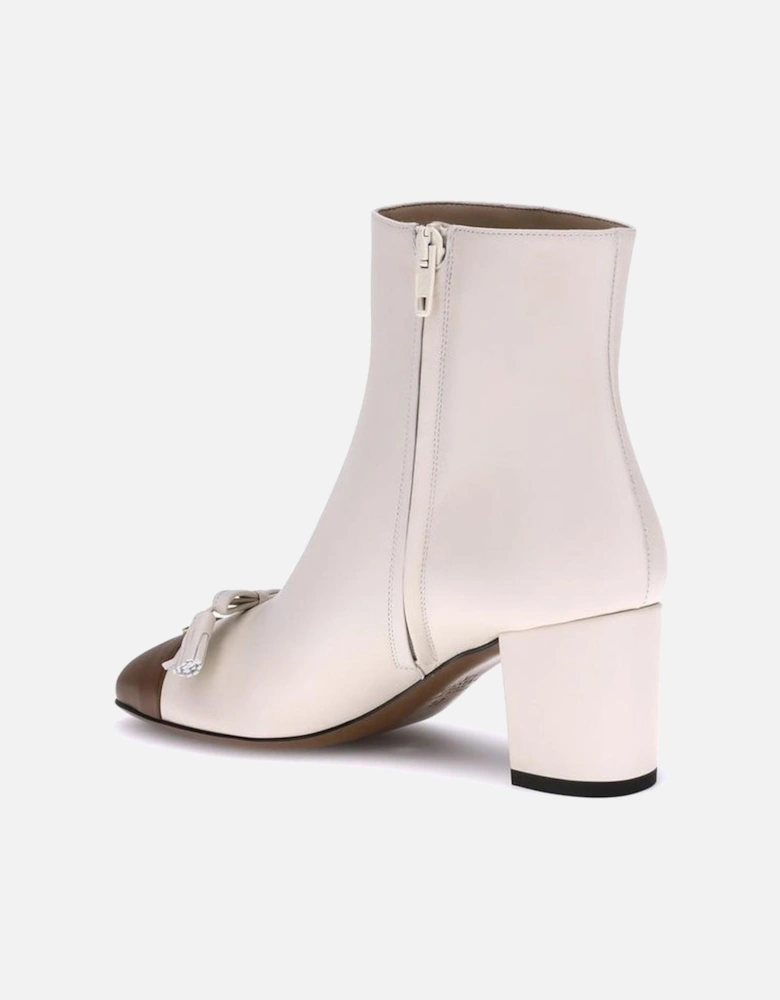 Valet Du Roi Goatskin Bootie with VLogo Women - Cream