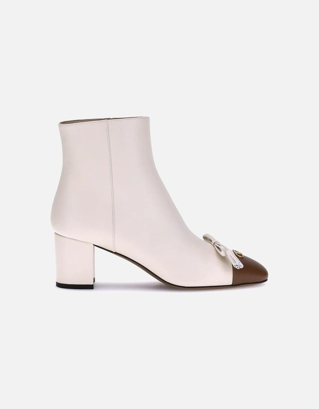 Valet Du Roi Goatskin Bootie with VLogo Women - Cream, 4 of 3