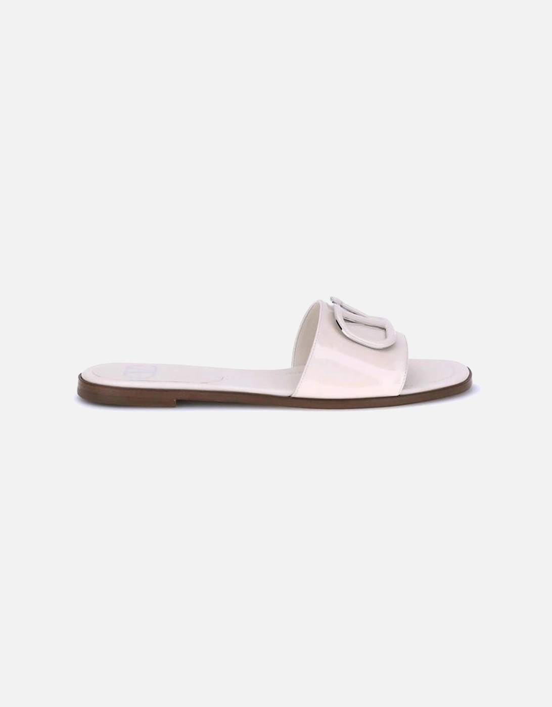 Patent Leather VLogo Slide Sandals Women - White, 5 of 4