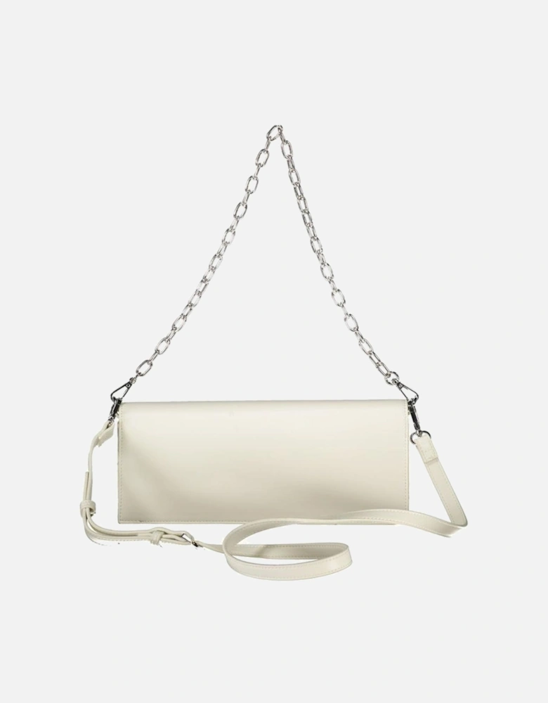 Elegant Chain Handle Shoulder Bag Women - White Handbags