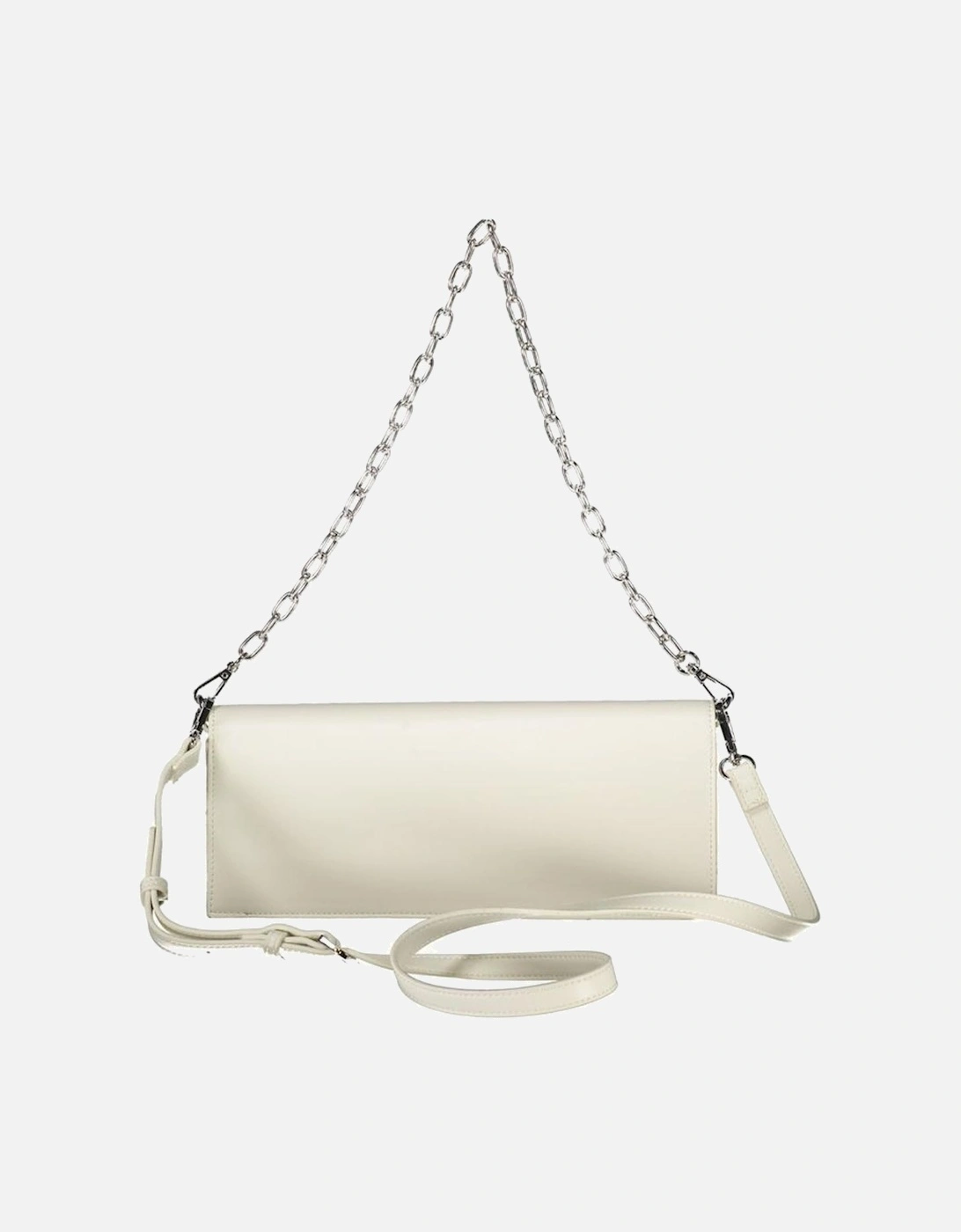 Elegant Chain Handle Shoulder Bag Women - White Handbags