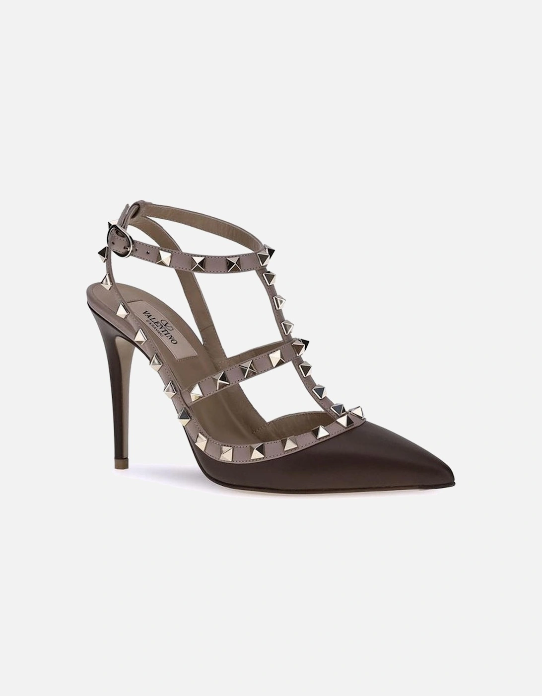 Rockstud Leather Pumps with Platinum-Finish Studs Women - Black