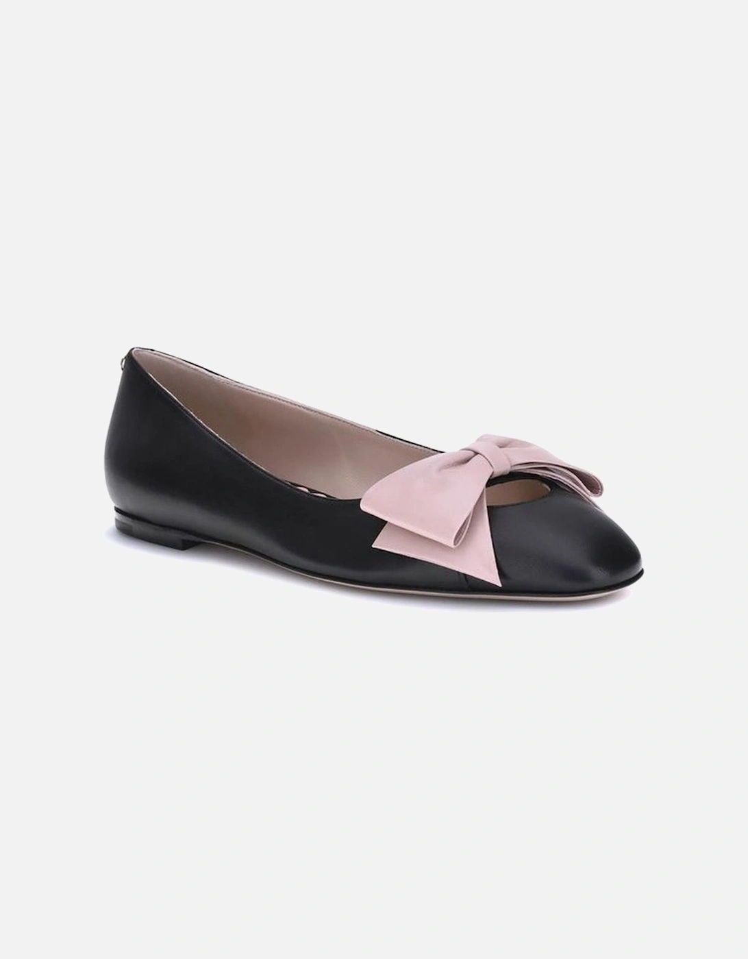 Bow-Embellished Leather Ballerinas Women - Black Shoes