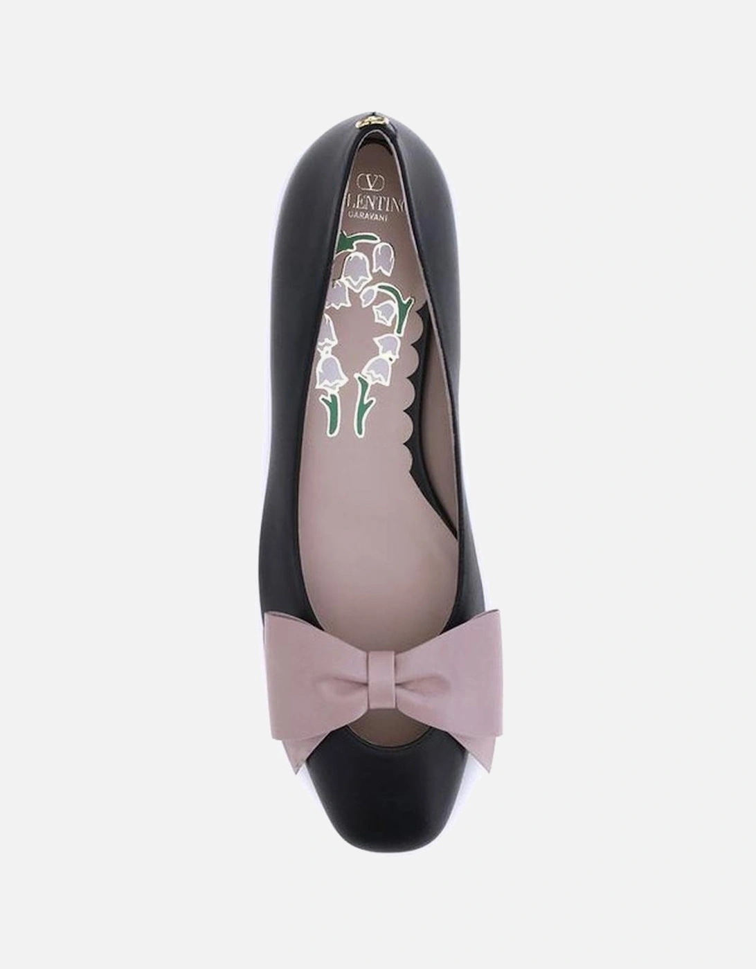 Bow-Embellished Leather Ballerinas Women - Black Shoes