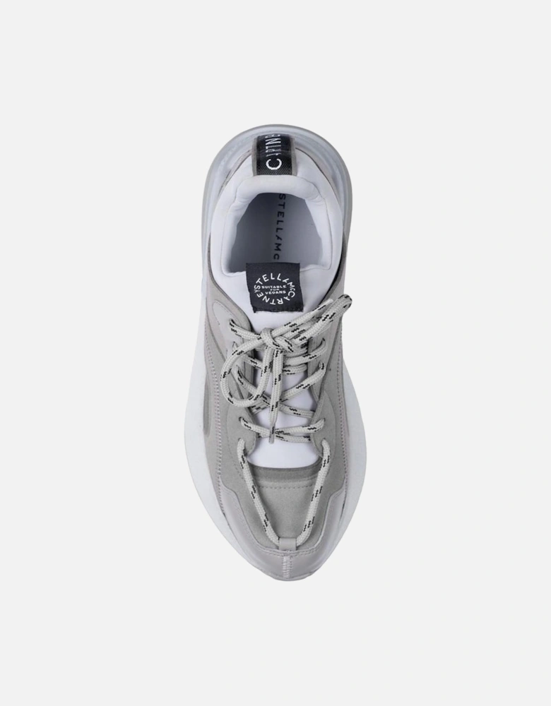 Faux Leather Lace-Up Almond Toe Sneakers Women - Gray