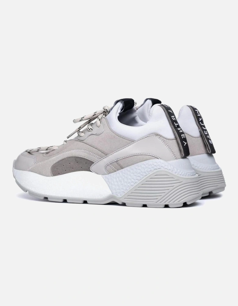 Faux Leather Lace-Up Almond Toe Sneakers Women - Gray