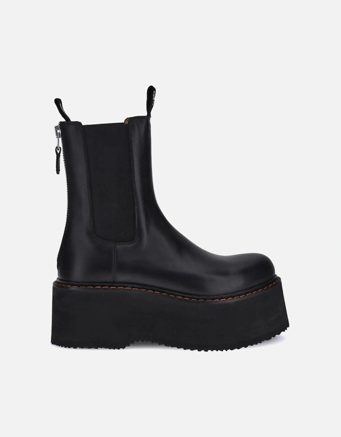 Platform Ankle Boots with Back Zip and Pull Tabs Women - Black, 4 of 3