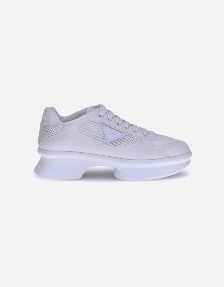 Leather Sneakers with Sculptured Sole and Perforated Design Women -
