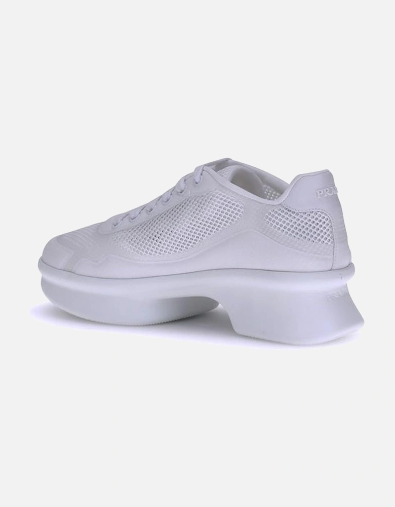 Leather Sneakers with Sculptured Sole and Perforated Design Women -