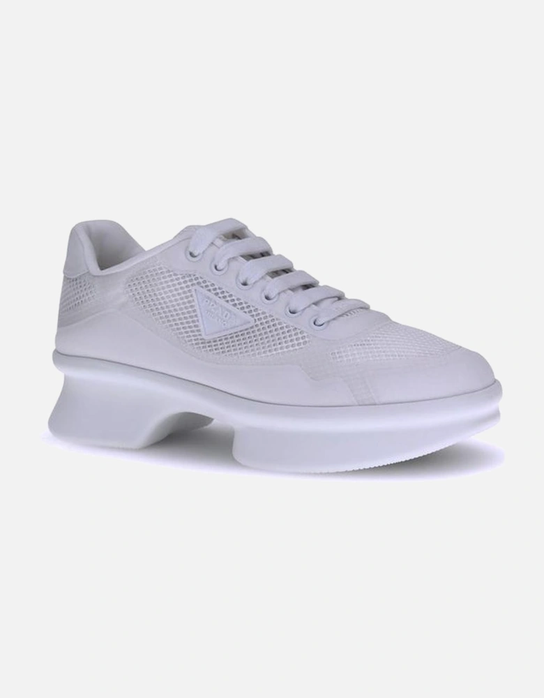 Leather Sneakers with Sculptured Sole and Perforated Design Women -