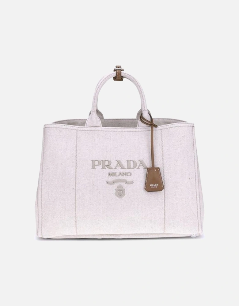 Extra Large Jardiniere Handbag with Ribbon Strap Women - Cream