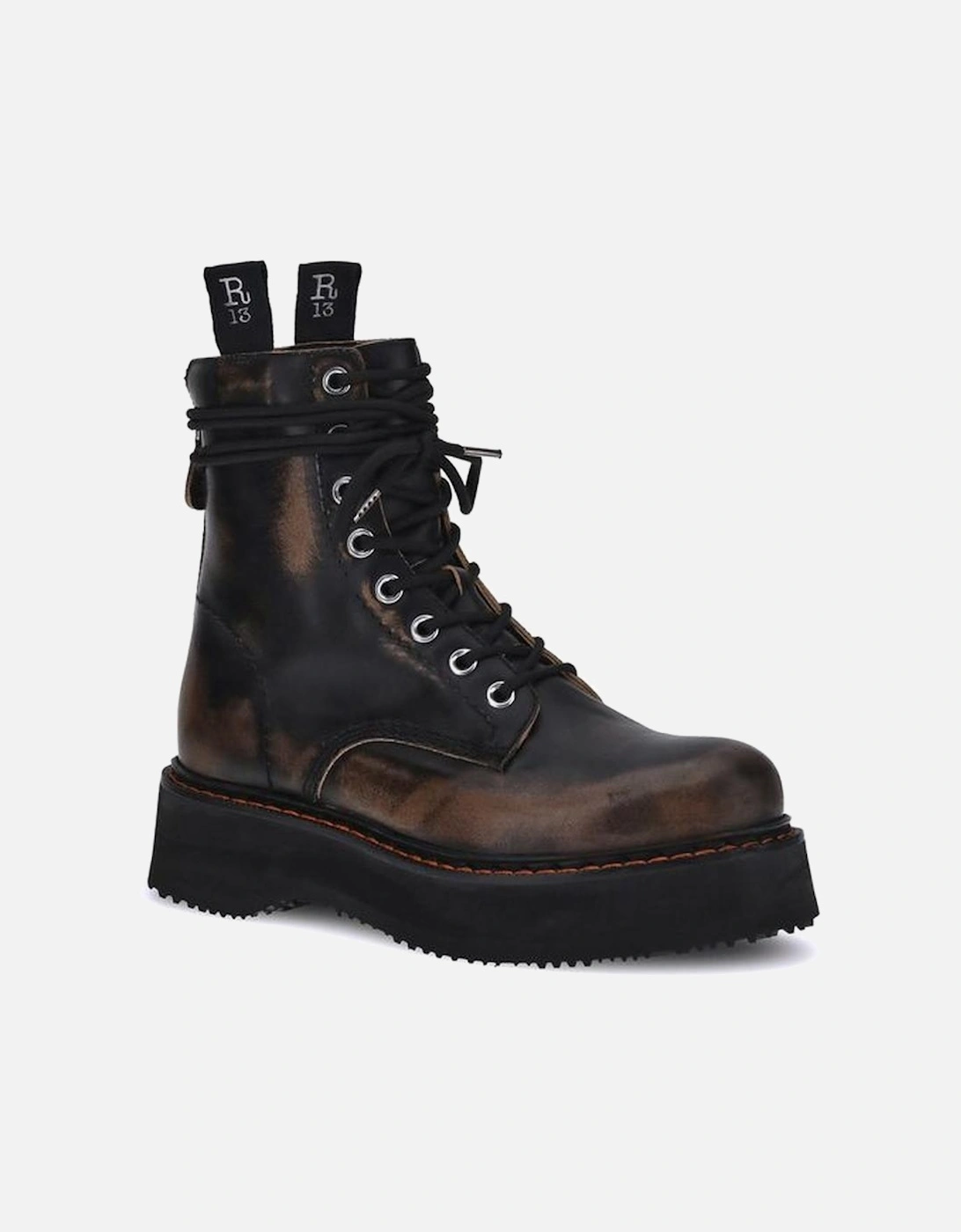 Platform Sole Lace-Up Ankle Boots Women - Brown