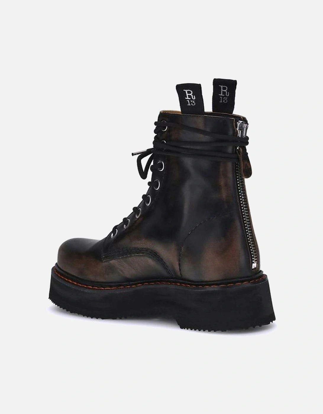Platform Sole Lace-Up Ankle Boots Women - Brown