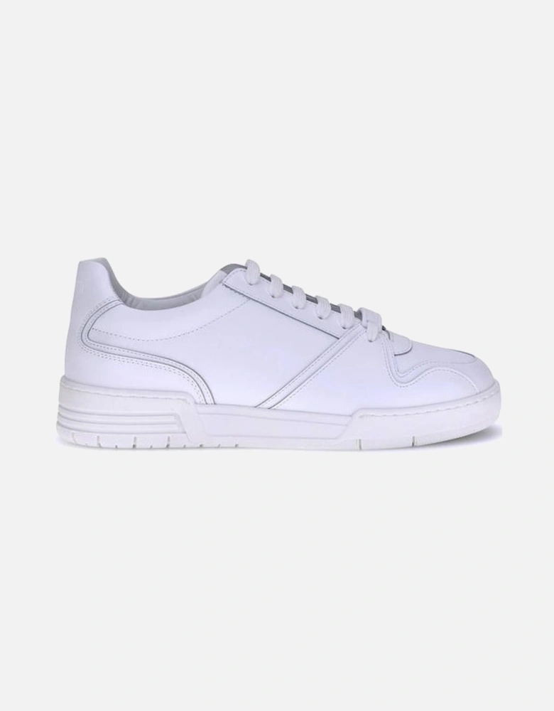 Leather Lace-Up Sneakers with Logo Insole Women - White