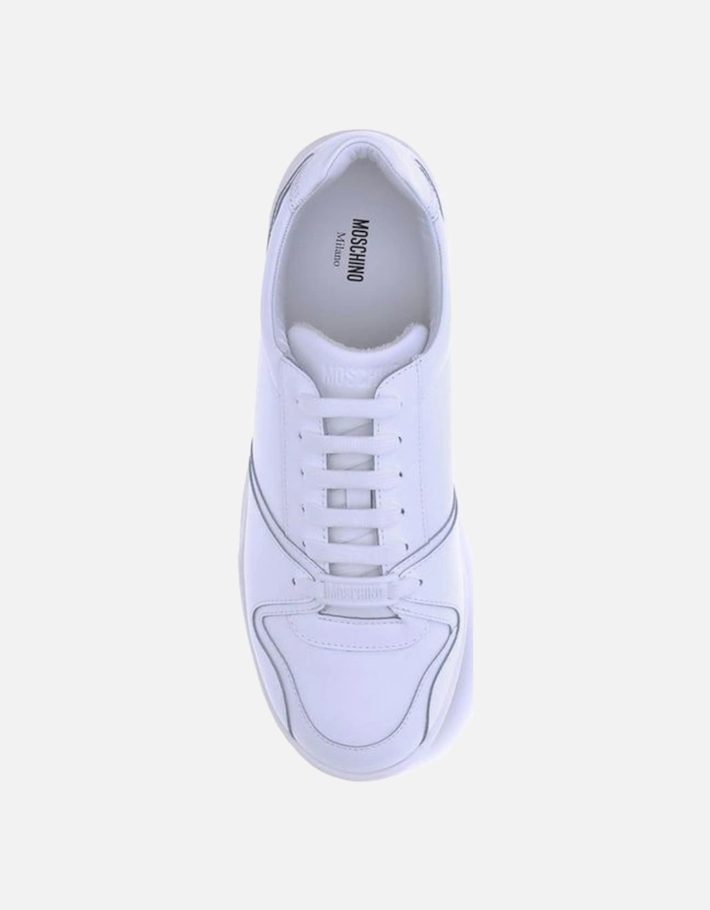 Leather Lace-Up Sneakers with Logo Insole Women - White