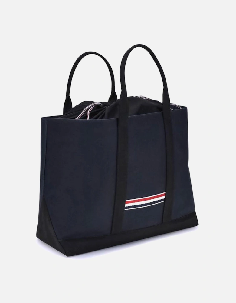 Leather Tool Tote Bag with Drawstring Closure Women - Blue Handbags