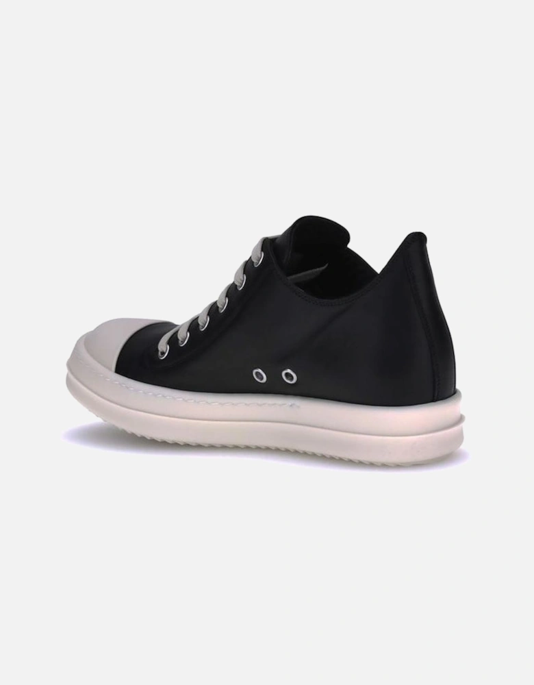 High-Top Leather Sneakers with Reinforced Toe Women - Black